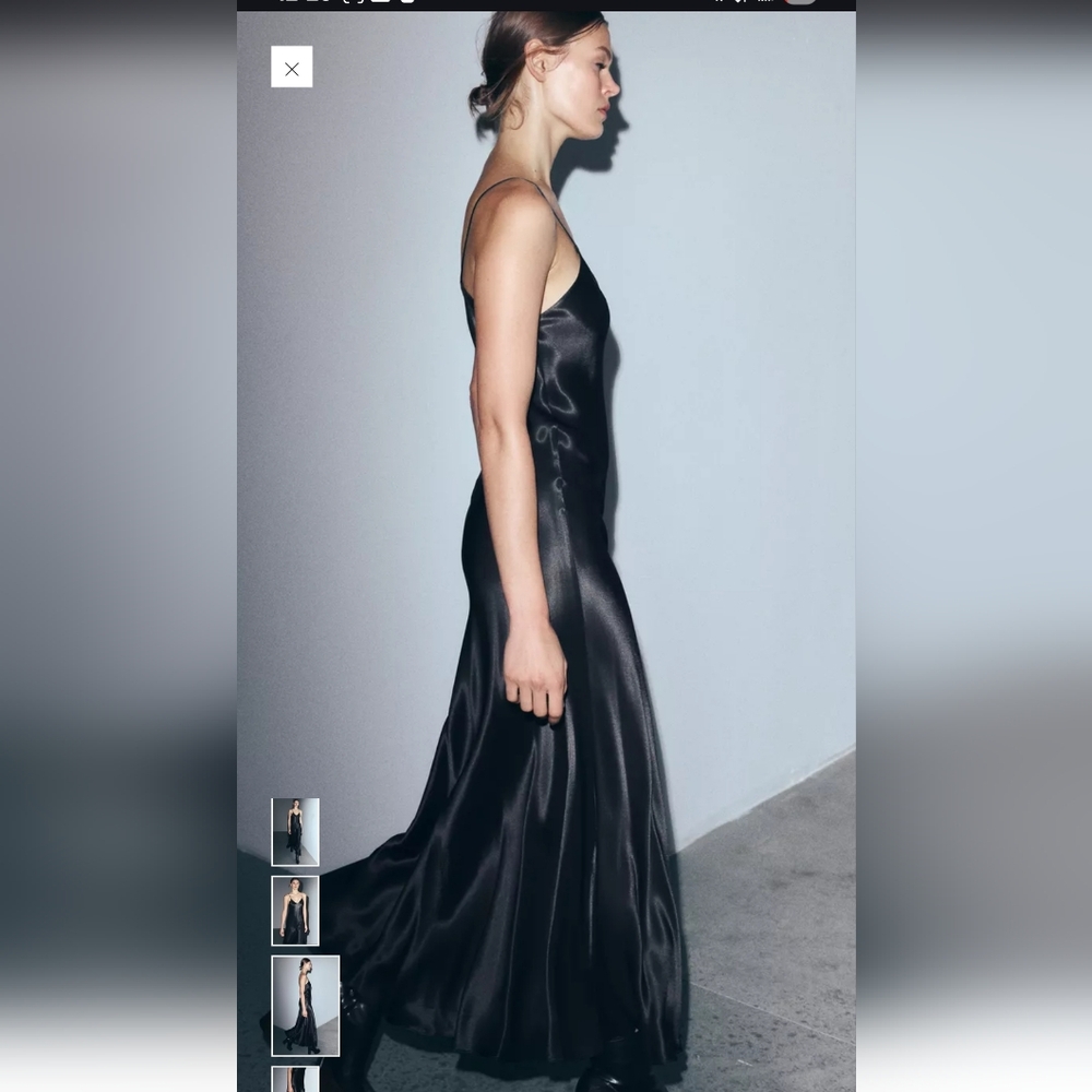 Zara Elegant Black Maxi Dress - Picture 3 of 9